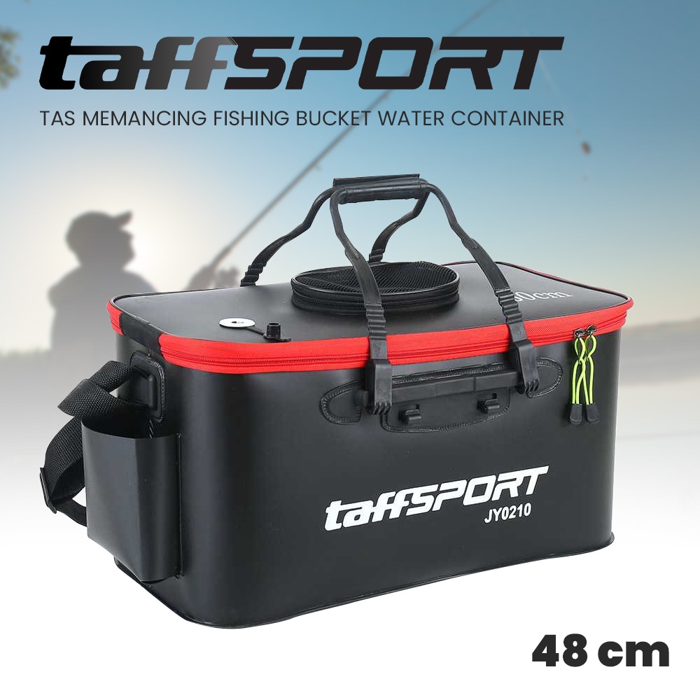 [GROSIR] Tas Perlengkapan Memancing Portable Fishing Bucket Camping Water Container 53 CM / 60 CM - Black