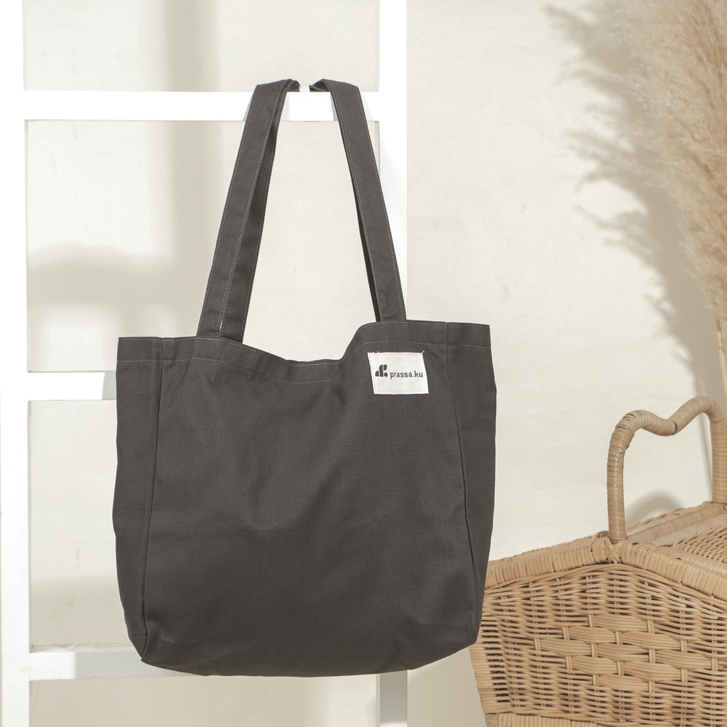 Prassa.ku | Facile Canvas.ku Grey - Tas Tote | Totebag Kanvas