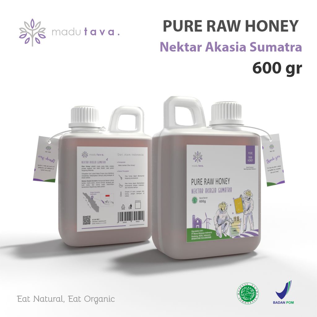 Madu Murni Asli Tava Nektar Akasia Sumatra 600gr Grade A 100% Alami Pure Natural Raw Honey