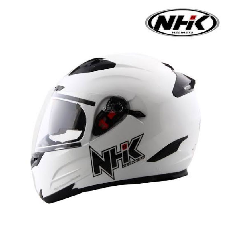 NHK RX9 SOLID WHITE DOUBLE VISOR | Helm Full Face warna Polos Putih Glossy 2 kaca Original SNI DoT S