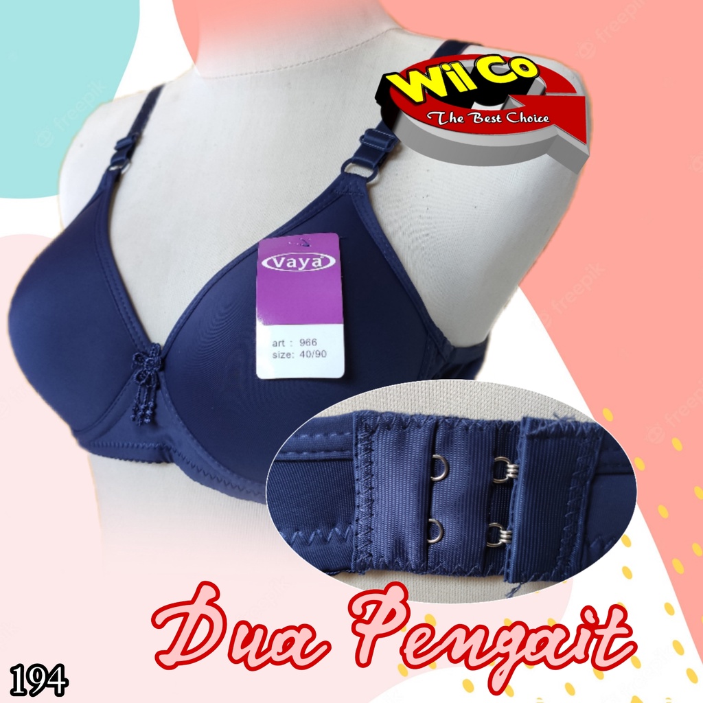 K194 - BRA/BH WANITA VAYA PAKAI BUSA TANPA KAWAT CUP SEDANG SIZE 34B - 40B  DUA PENGAIT