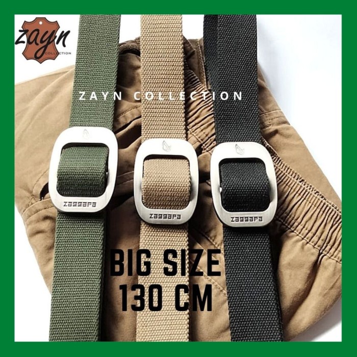 Ikat Pinggang Wanita Ikat Pinggang Gesper Katun Polos Pria Wanita Size Jumbo 130 x 4 Cm - Cokelat, 1