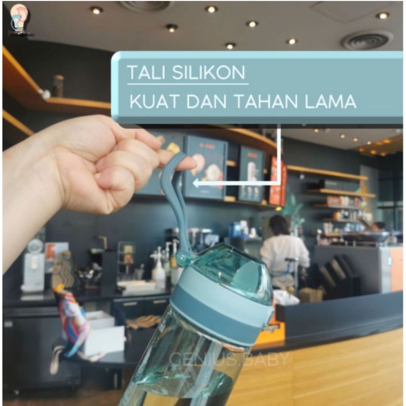 H7690 H7691-1 Botol Minum Portable Seliya Botol Olahraga Kantor Sekolah 500ml 650ml Dengan Sedotan Anti Tumpah