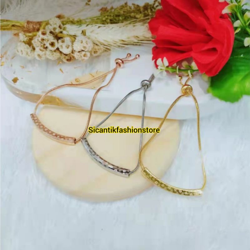 GELANG TITANIUM WANITA MOTIF LVV MODEL SERUT TRENDING ASLI TITANIUM ANTI KARAT SELAMANYA GELANG TANGAN WANITA TRENDING KEKINIAN PERHIASAN WANITA KOREA