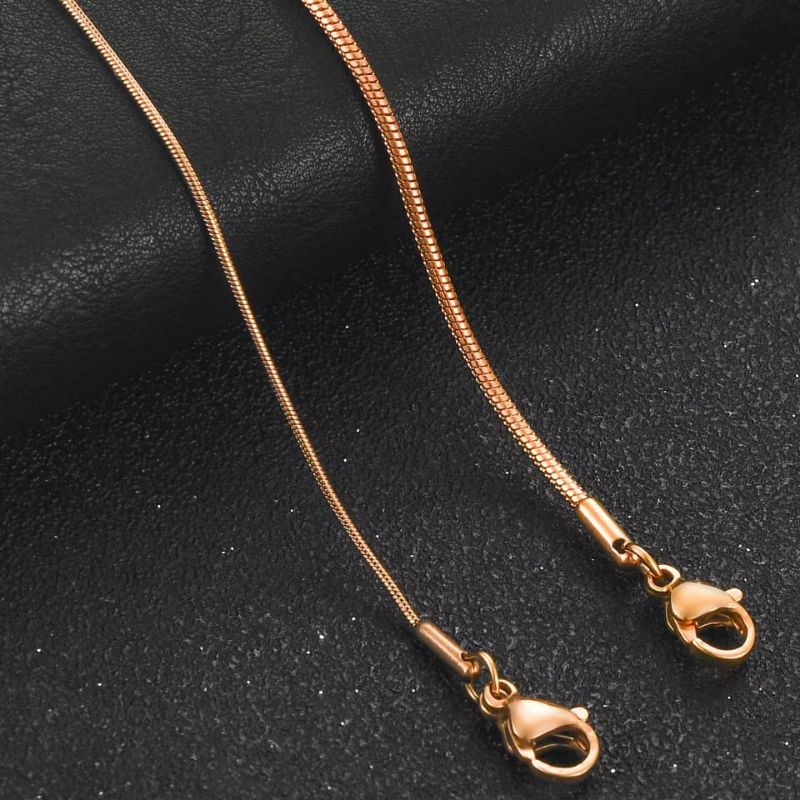 Kalung Titanium Model Bulat Warna Rosegold Pria dan Wanita Antikarat