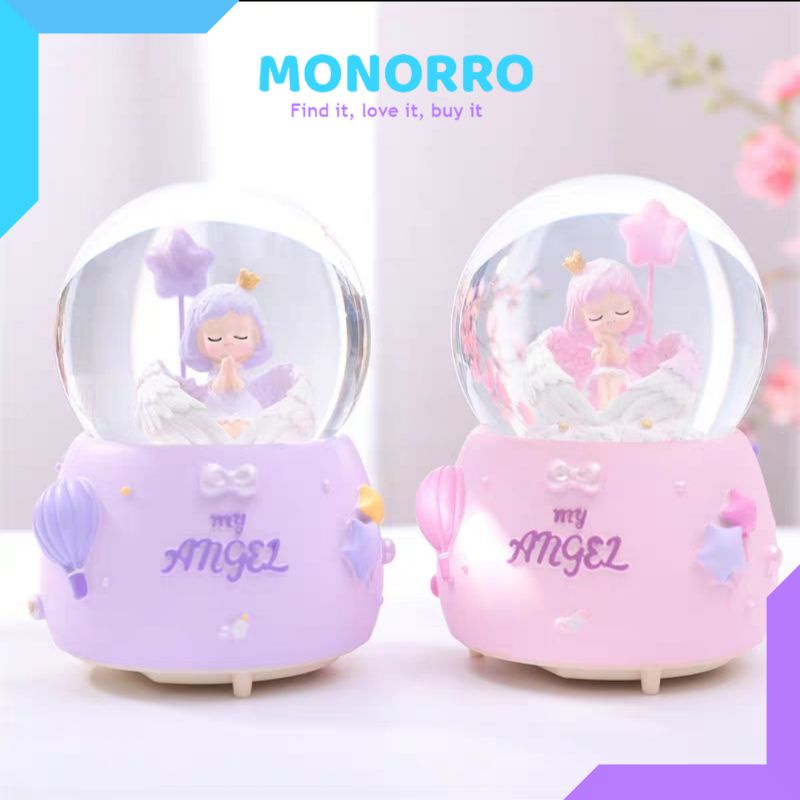 Betterbuys.Co Bola Musik Bola Kristal Snowball Music Bola Salju Musik Size M Salju Manual