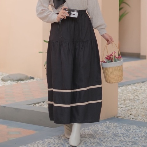 ALIGATA SKIRT - rok murah / skirt cantik /bawahan linen kekinian / earthtone