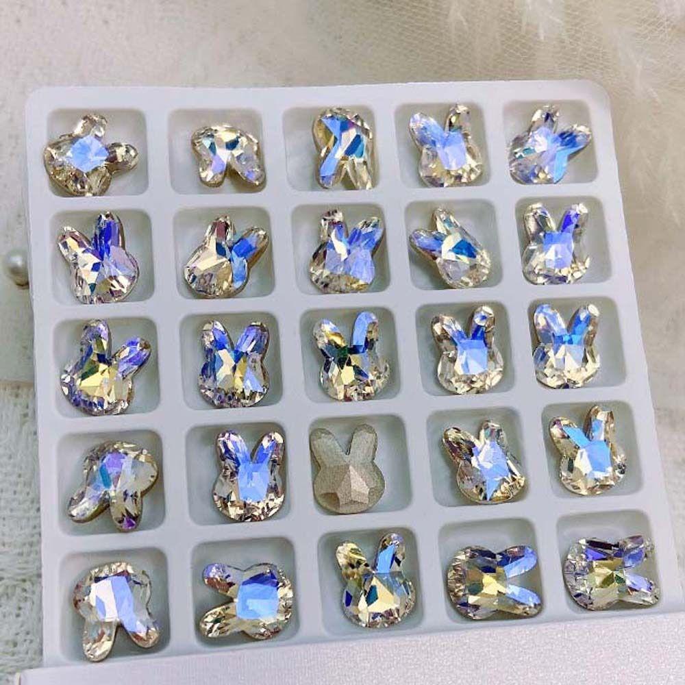 Mxbeauty Kelinci Nail Art Berlian Imitasi Wanita Fashion Mewah Manikur Aksesoris Hiasan Kuku 3D Perhiasan Kuku