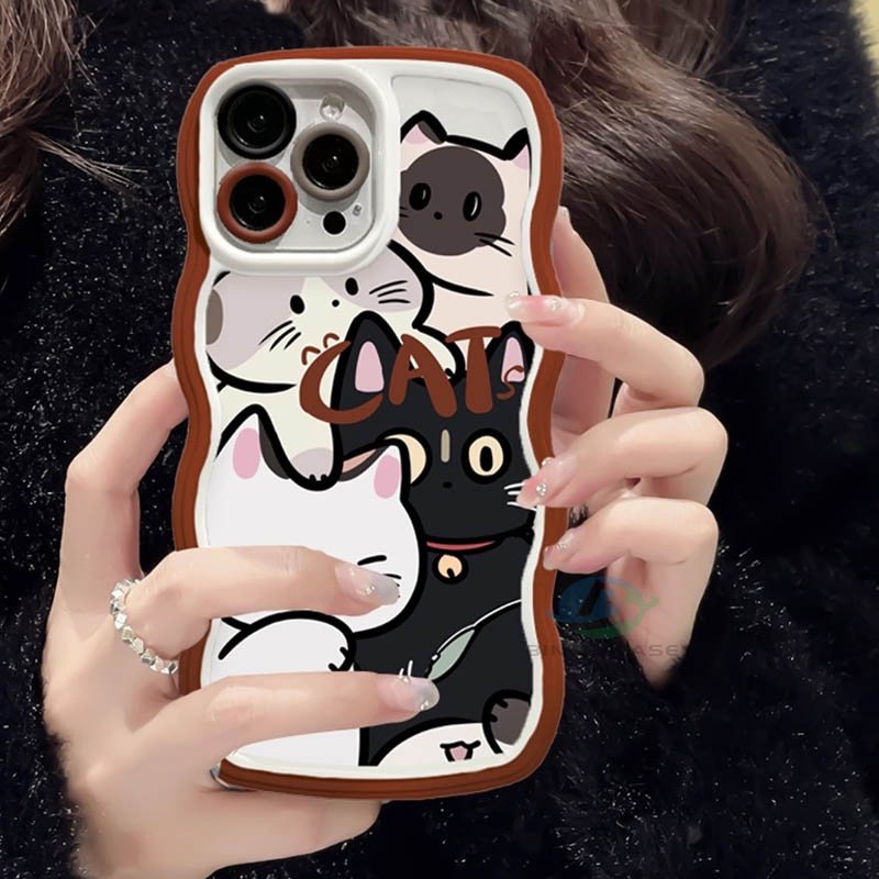 Casing Untuk IPhone 14 14 Pro MAX 11 Pro 11 Pro MAX 12 12 Pro 12 Pro MAX IPhone 13 Pro MAX X XR XS MAX 6 6S 7 8 Plus Kucing Lucu Bebek Tepi Melengkung Casing Handphone TPU Binteacase/tempat Minum Anak/Tempat Minum Anak/Tempat Makan Anak/Tempat Minum Anak/