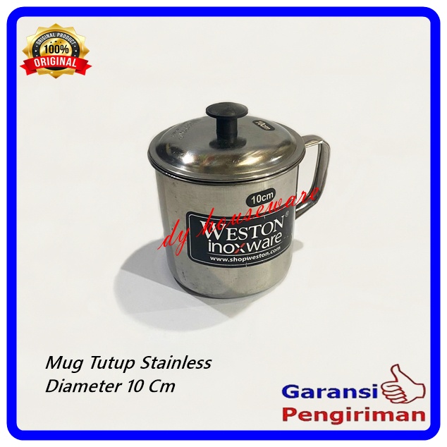 Cangkir Mug Staniless Dengan Tutup 10 Cm Asli Weston