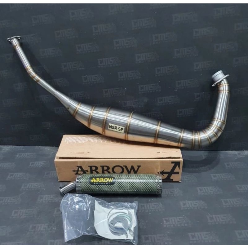 Knalpot RacingMerk Arrow
For NSR SP
Bahan Stainless
Full System
Original