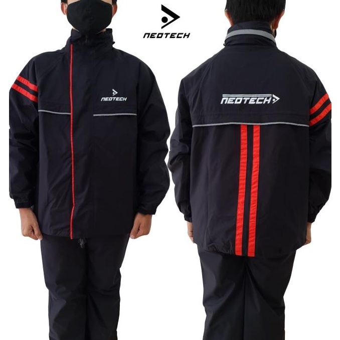 Jas Hujan Neotech Setelan NTRC0001 BLACK-RED Waterproof Rainsuit