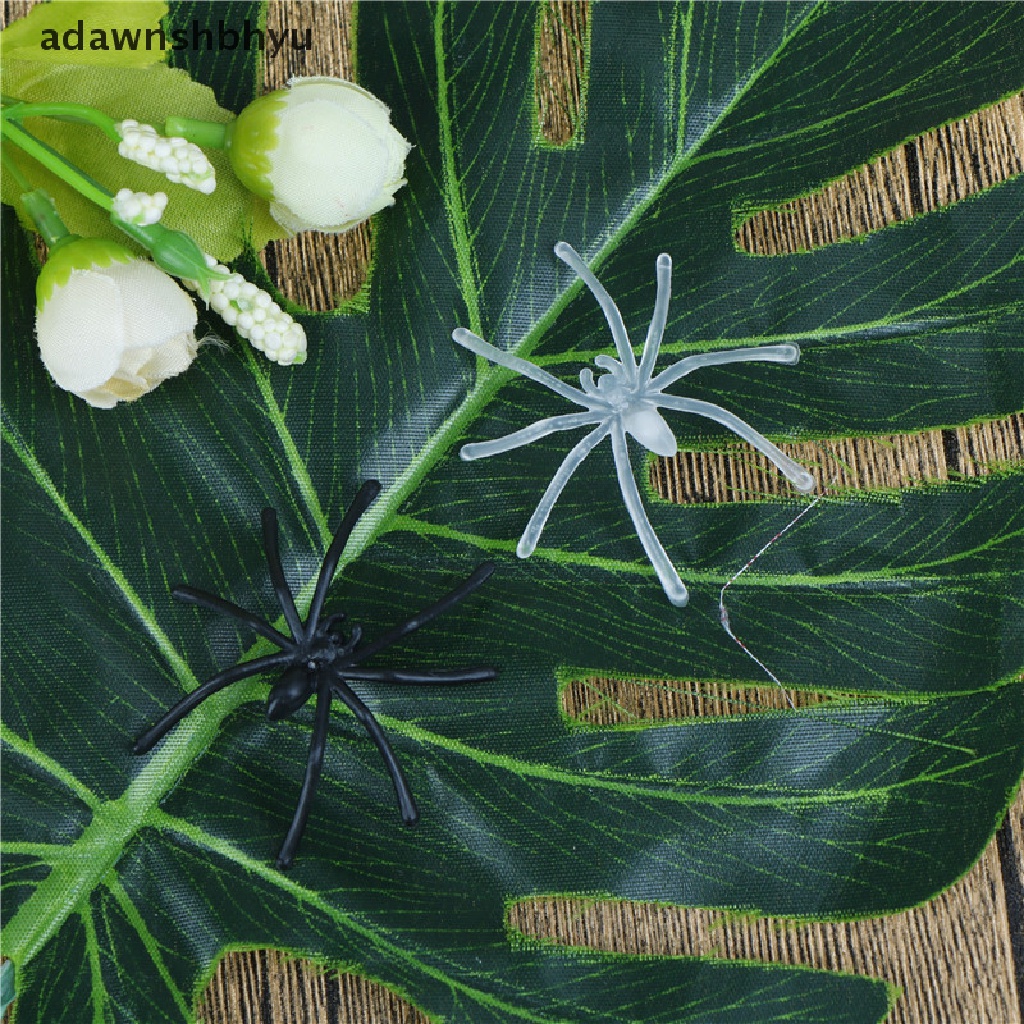 Adawnshbhyu Banyak 30pcs Halloween Plastik Hitam Spider Bercanda Mainan Dekorasi Realistis Prop ID