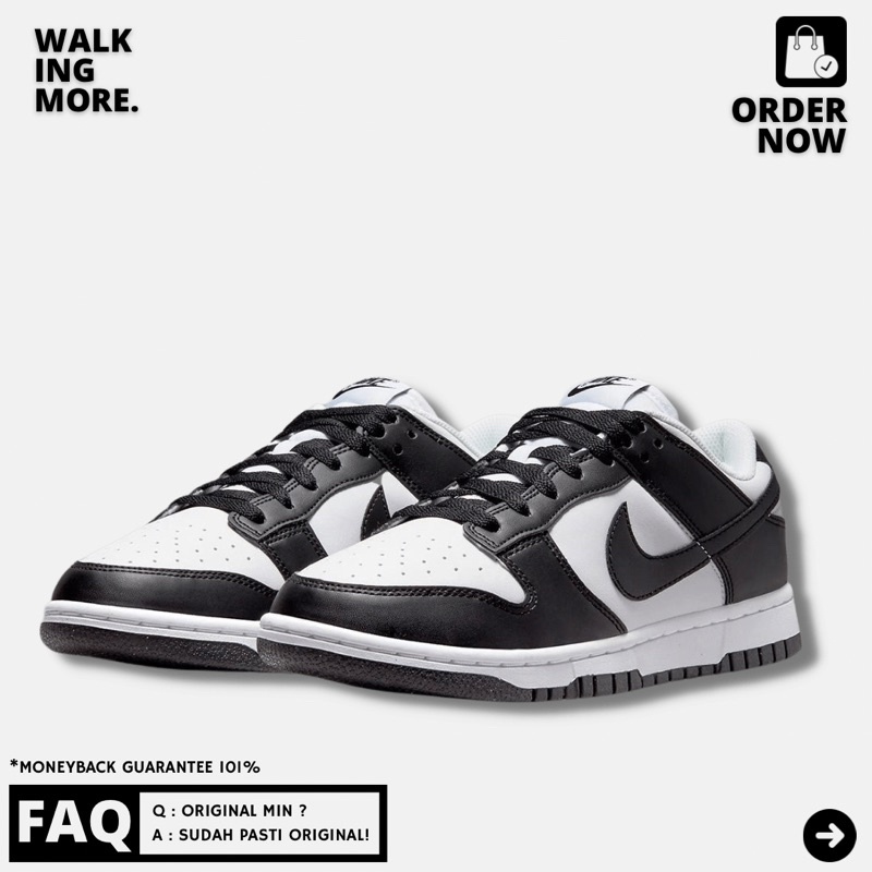 BEST DEAL NIKE DUNK LOW BLACK WHITE WOMENS PANDA ORIGINAL RESMI STORE