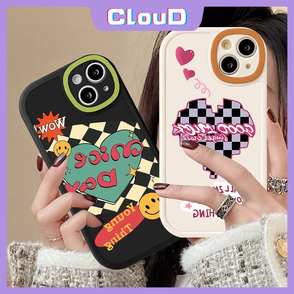 Soft Couple Case Redmi Note10 10s 11 9s 9 11s 10 8 9 Pro 11Pro Plus Redmi 9T 9A 10 10C 10A 9 9C NFC PO CO M3 X3 NFC Mi 12 11 Lite 11T Pro Smiley Lucu Chessboard Tutup Hati Love