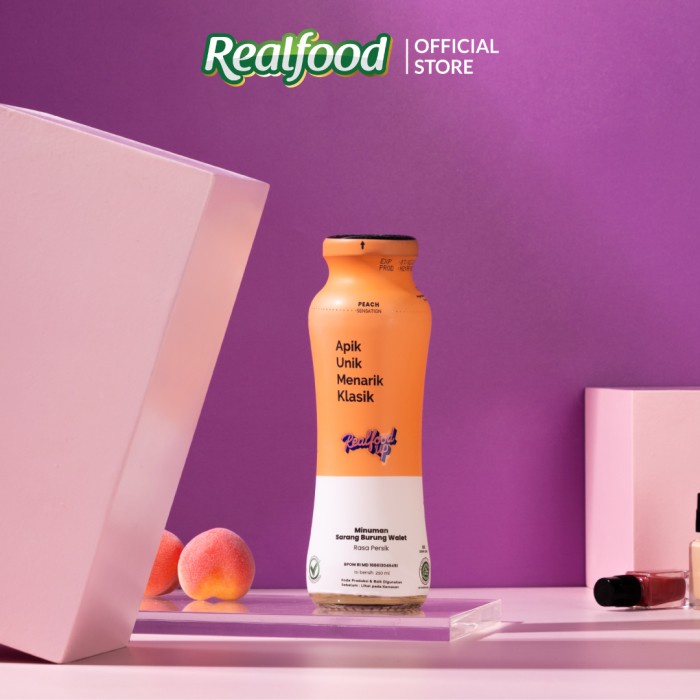 

READY-TO-DRINK-SIAP-MINUM- REALFOOD UP BEAUTY MINUMAN SARANG BURUNG WALET PEACH + KOLAGEN 6 PCS