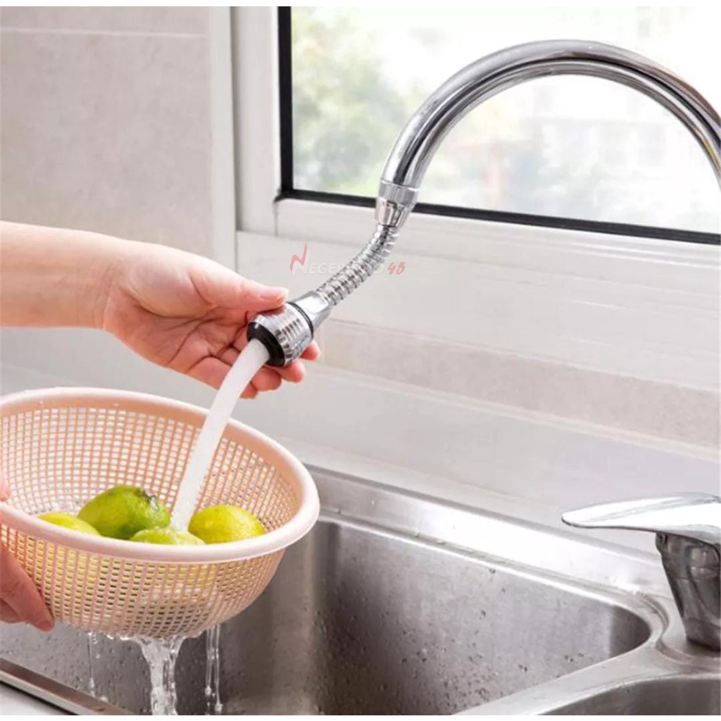 SAMBUNGAN KRAN AIR 360 DERAJAT ANTI KARAT FLEXIBLE AIR DAPUR FAUCET