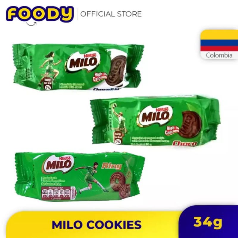 

MILO COOKIES - CHOCO MILK Biskuit Milo ISI 4 -Milo Cookies Original /Milo Cookies Choco Milk/ Milo Cookies Ring