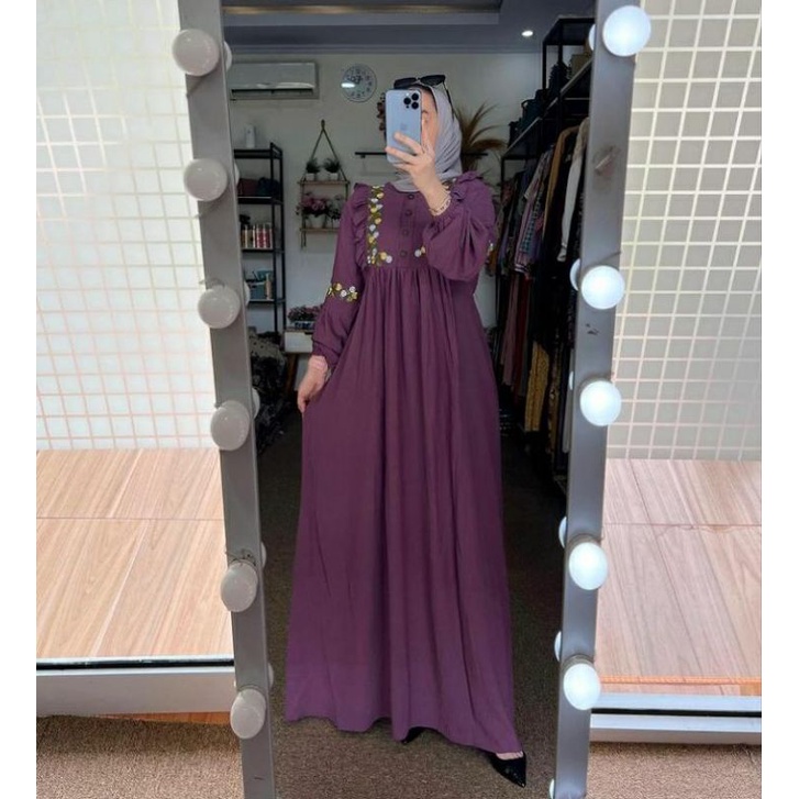 [FASHION MUSLIM] TERMURAHCRINGKELBORDIR/NOM NOM DRESS /CRINGKEL BORDIR PUTIH