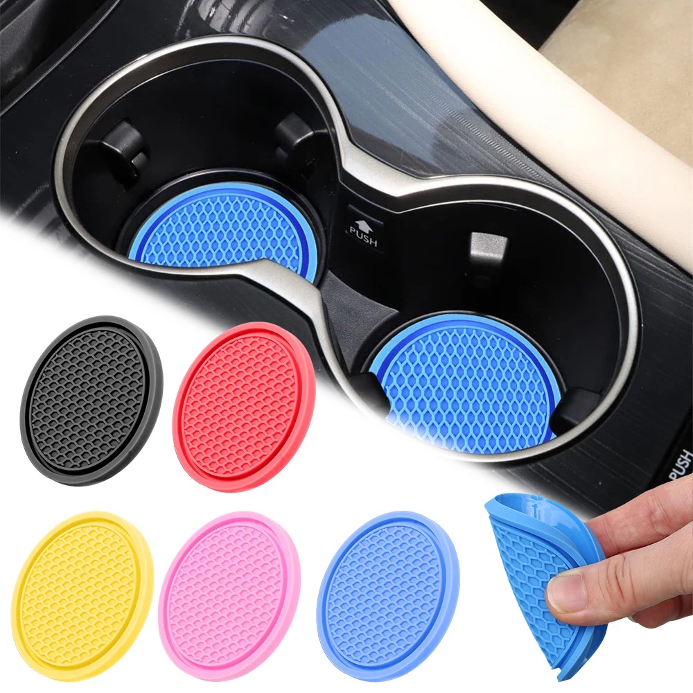 Multicolor Auto Water Cup Coaster, Universal Non-Slip Insulated Cup Holder, Tertanam Di Ornamen Coaster, Coaster Mobil Bulat Serbaguna, Aksesoris Interior Mobil Mobil