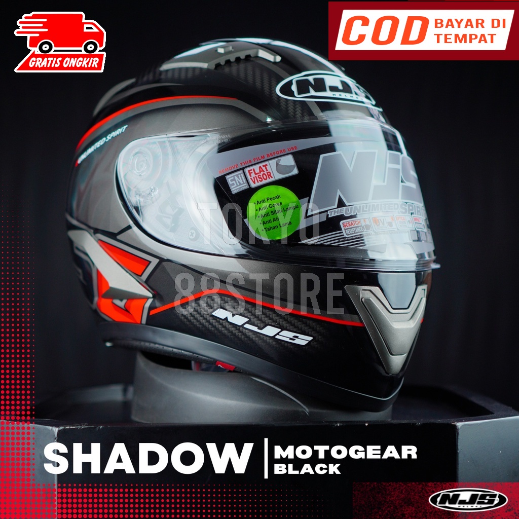 NJS Shadow Moto Gear | Helm Full Face NJS Shadow DV