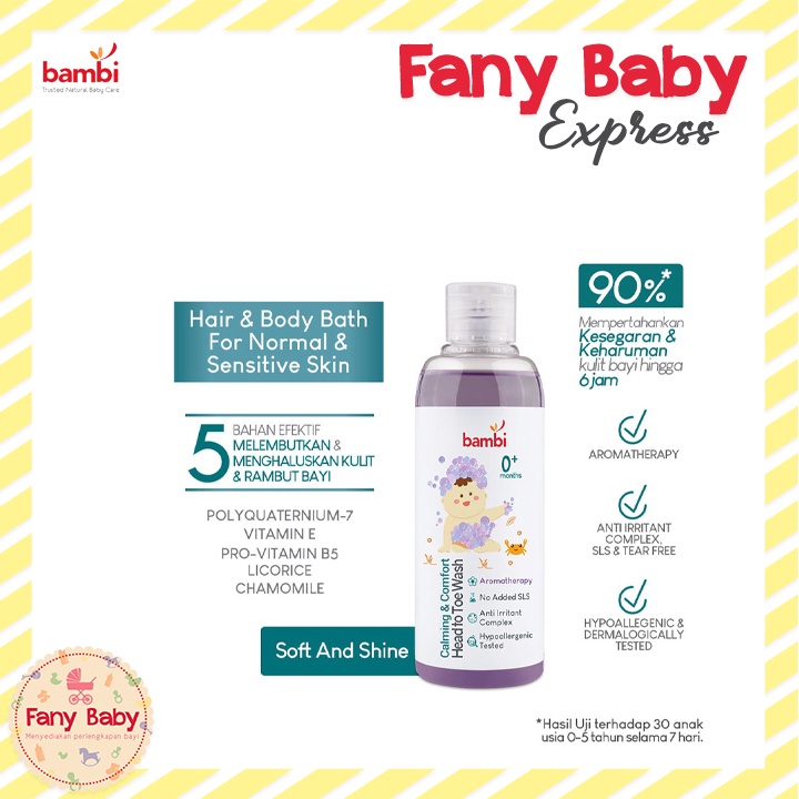 BAMBI BABY CALMING &amp; COMFORT HEAD TO TOE WASH 200ML