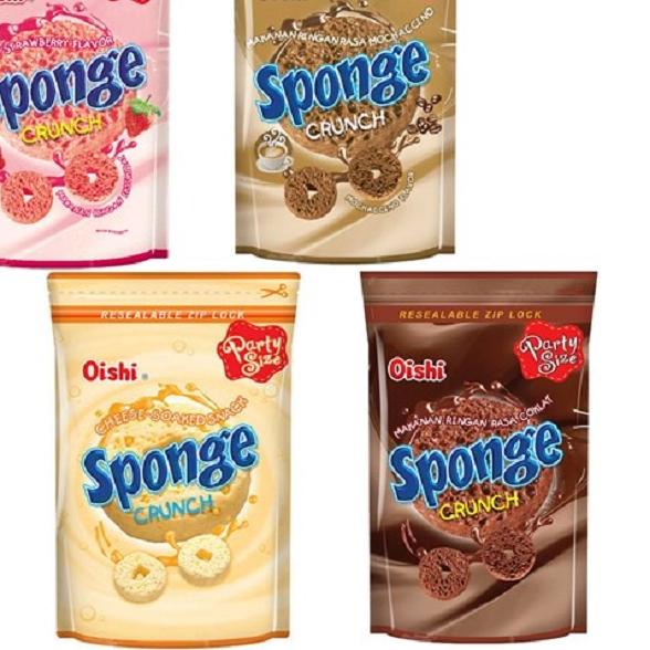 

7.7 sale Oishi Sponge Crunch Mochacino, Choclat, keju / chese, strawberry 100gr