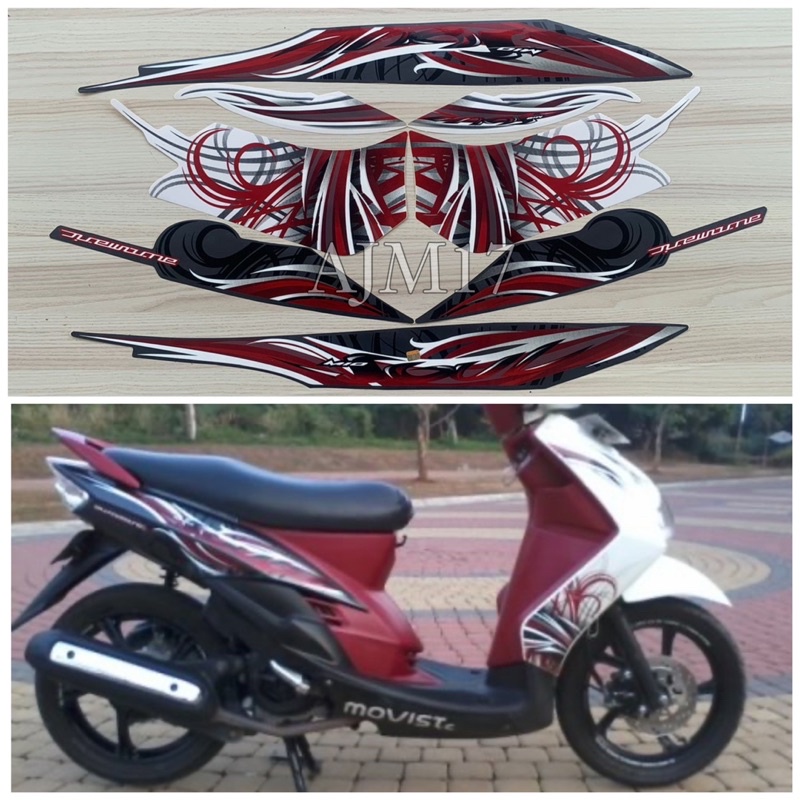 STIKER STRIPING MIO SOUL 2009 PUTIH