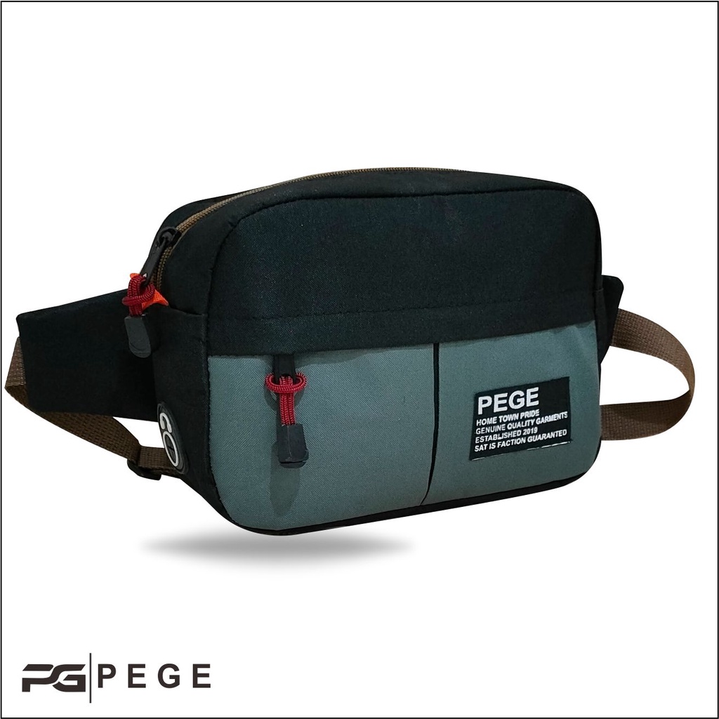Tas Selempang PEGE Frey Slingbag Pria Model Kombinasi Trendy Casual - PG 8944