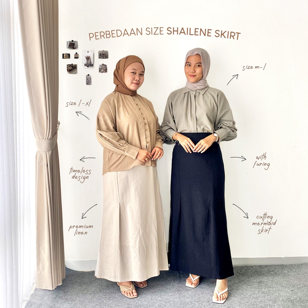 Shailene Mermaid Skirt | Rok Panjang Model Mermaid Duyung Polos Bahan Linen [YEPPUOUTFIT]