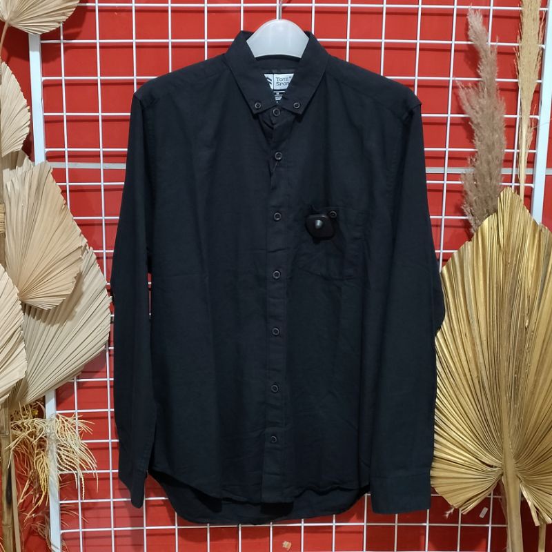 Kemeja Panjang Distro Merk Tote Sport Kemeja Panjang Pria Polos Bahan Katun Sigerat Ukuran M L XL