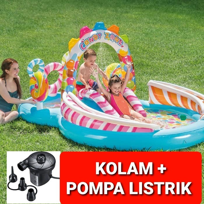 KOLAM RENANG ANAK PEROSOTAN BONUS POMPA MAINAN INTEX BESTWAY / KOLAM RENANG ANAK PEROSOTAN BONUS