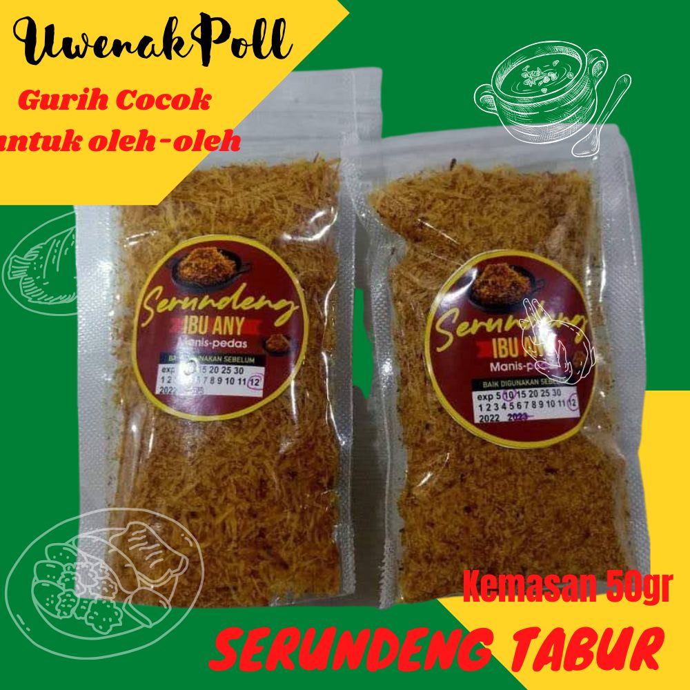 

Serundeng Kelapa Tabur Uwenak dan Gurih Kemasan 50gr Cocok Untuk Segala Macam Hidangan Kesukaan Anda