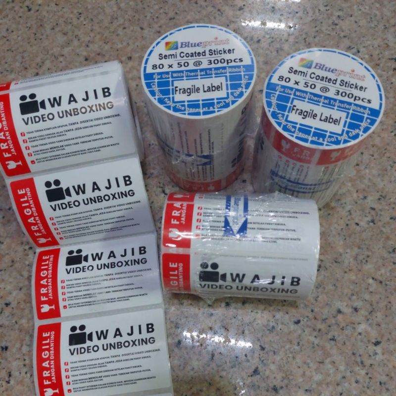 

Label Stiker Unboxing 80x50 Blue Print (300 Pcs)