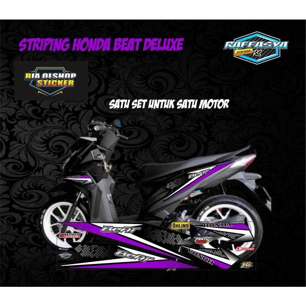 STRIPING VARIASI BEAT DELUXE LIS UNGU STIKER