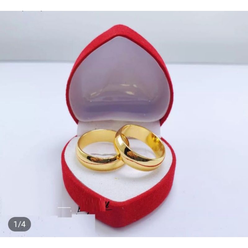 CINCIN POLOS BERLAPIS EMAS 24K TITANIUM ANTI LUNTU LARIS TERJUAL