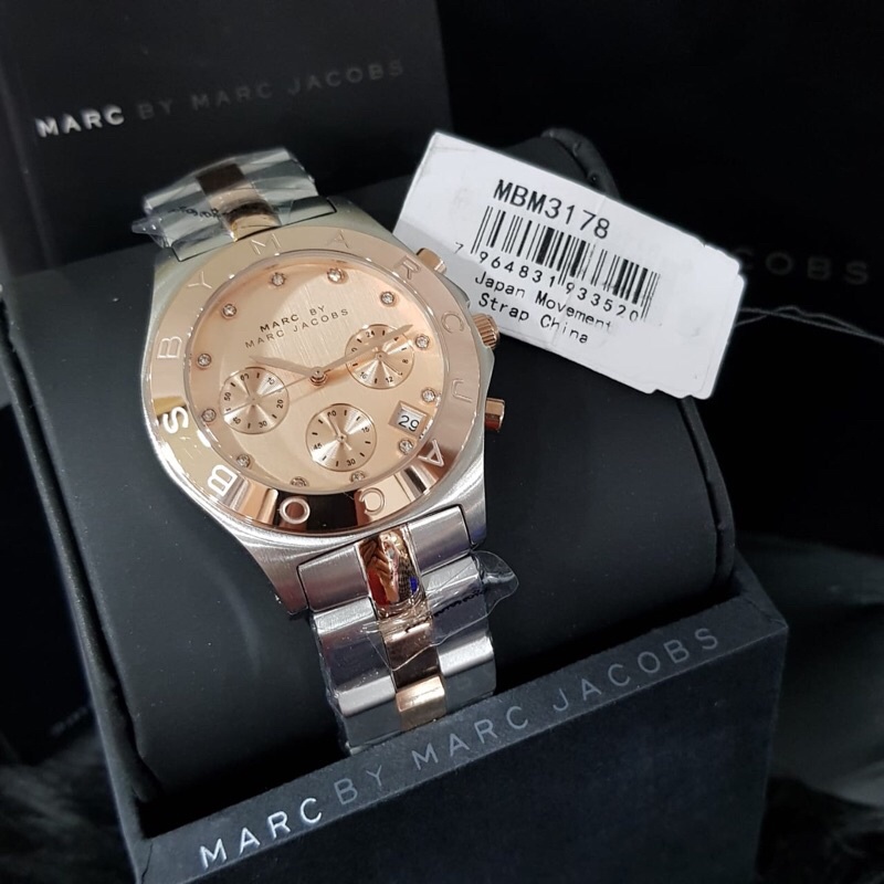 JAM TANGAN WANITA MARC JACOBS MBM 3178 ROSEGOLD ORIGINAL GARANSI 1 TAHUN