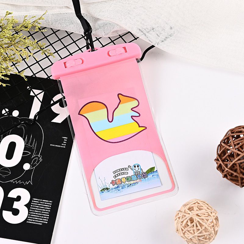 Sarung HP Anti Air Motif Kartun Smartphone Pouch Bonus Tali