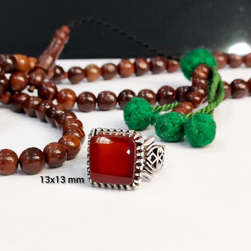 CINCIN YAMAN AHMAR HQ RING PERAK YEMENI BATU JAMINAN 100% ASLI YEMEN