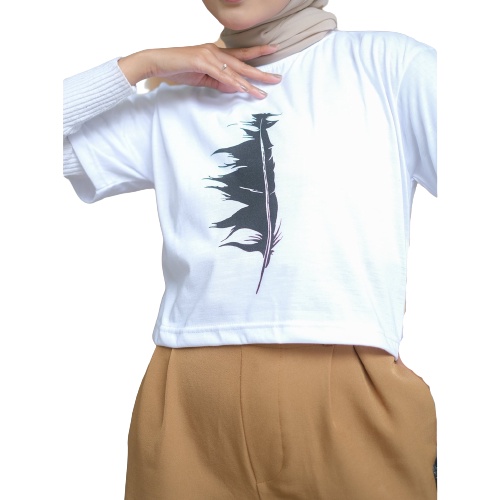 Tokomilkan - QUILL Kaos Crop Top Wanita / Atasan Crop Cewek