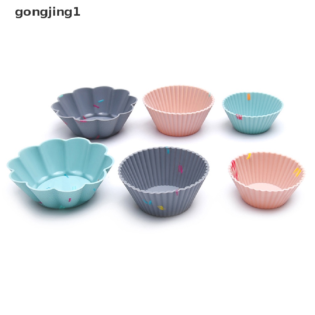 Ggg 6pcs /Set Cetakan Silikon Kue Muffin Cupcake Baking DIY Alat Kue Piring Cup ID