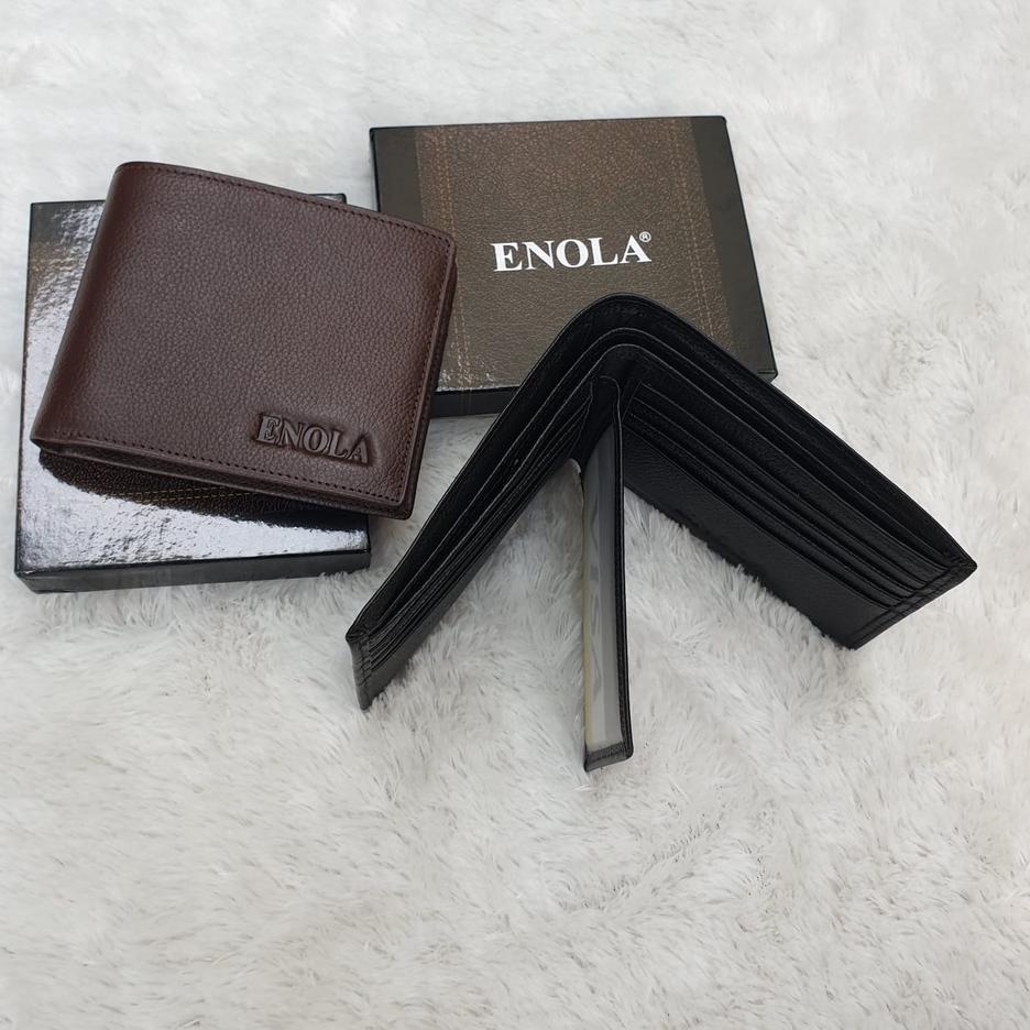 BISA COD ✔️ENOLA Dompet Pria Kulit Sapi Asli Dompet Cowok Laki Kulit ENOLA 3408 Original|SQ6