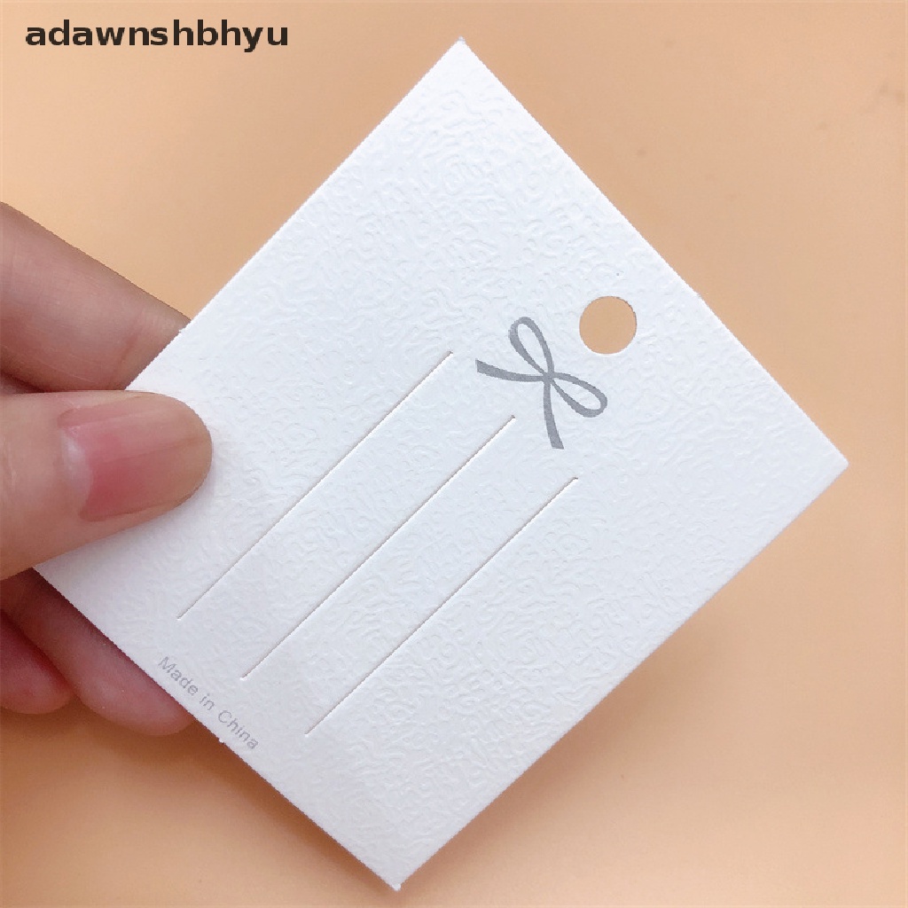 Adawnshbhyu 50 Pcs Putih Hairpin Card Trinket Bow Display Card Kardus Packing Kertas ID