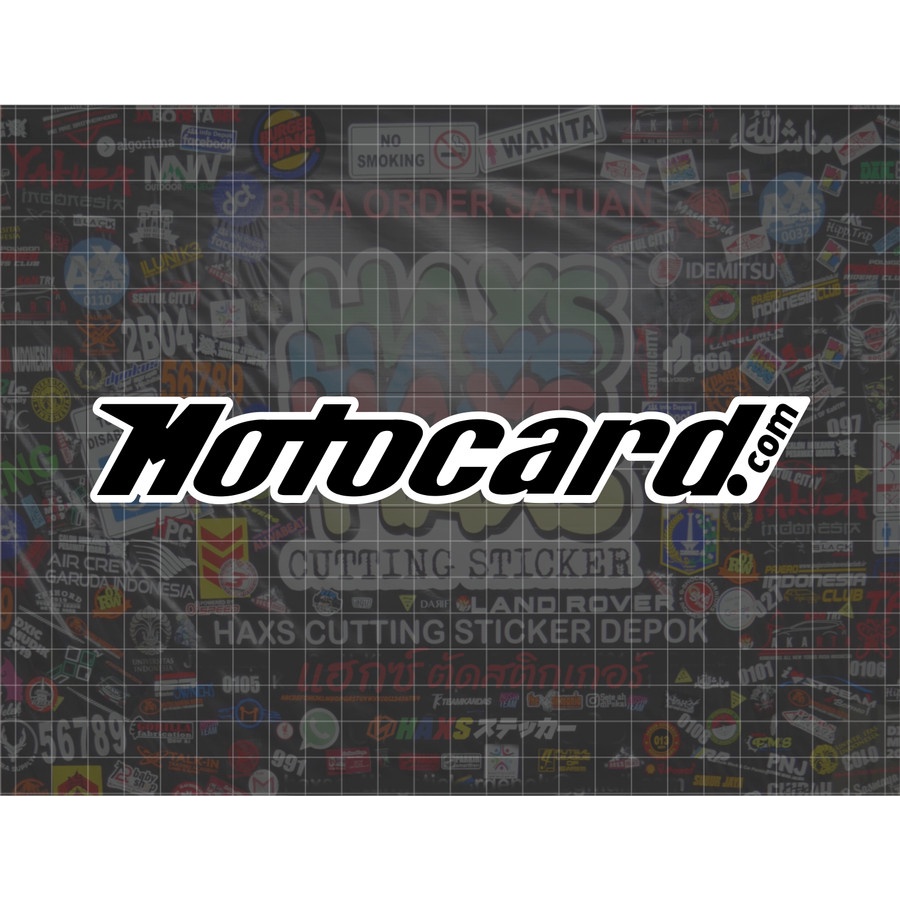 Cutting Sticker Motocard 2 Warna Ukuran 20 Cm Untuk Motor Mobil