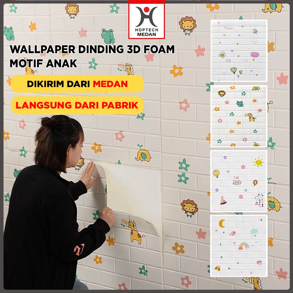 Wallpaper dinding 3d motif gambar wallfoam Dekorasi Kamar murah 70x77cm