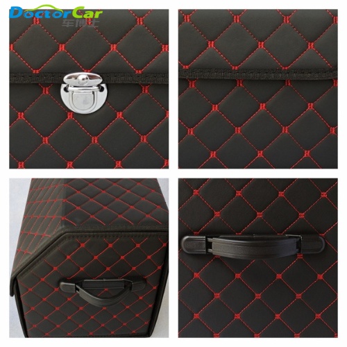 Tas Organizer Bagasi Mobil Multifungsi Motif Garis