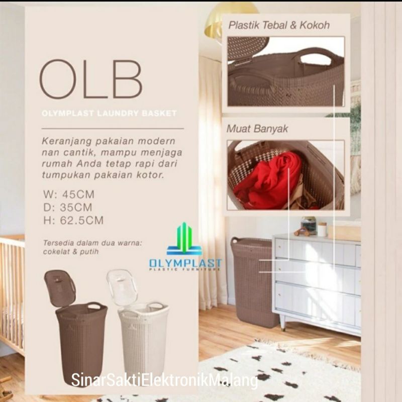 Keranjang Baju Kotor Plastik Tebal Olymplast Laundry Basket OLB Serbaguna