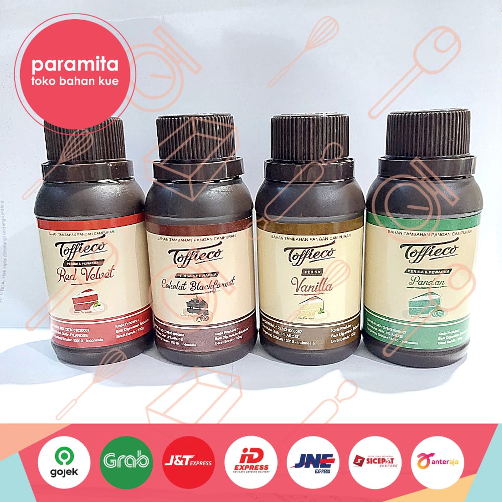 

Toffieco 100 gr Red Velvet / Cokelat Blackforest / Zero Bakar / Pandan / Pandan Wangi / Talas / Vanilla / Cokelat