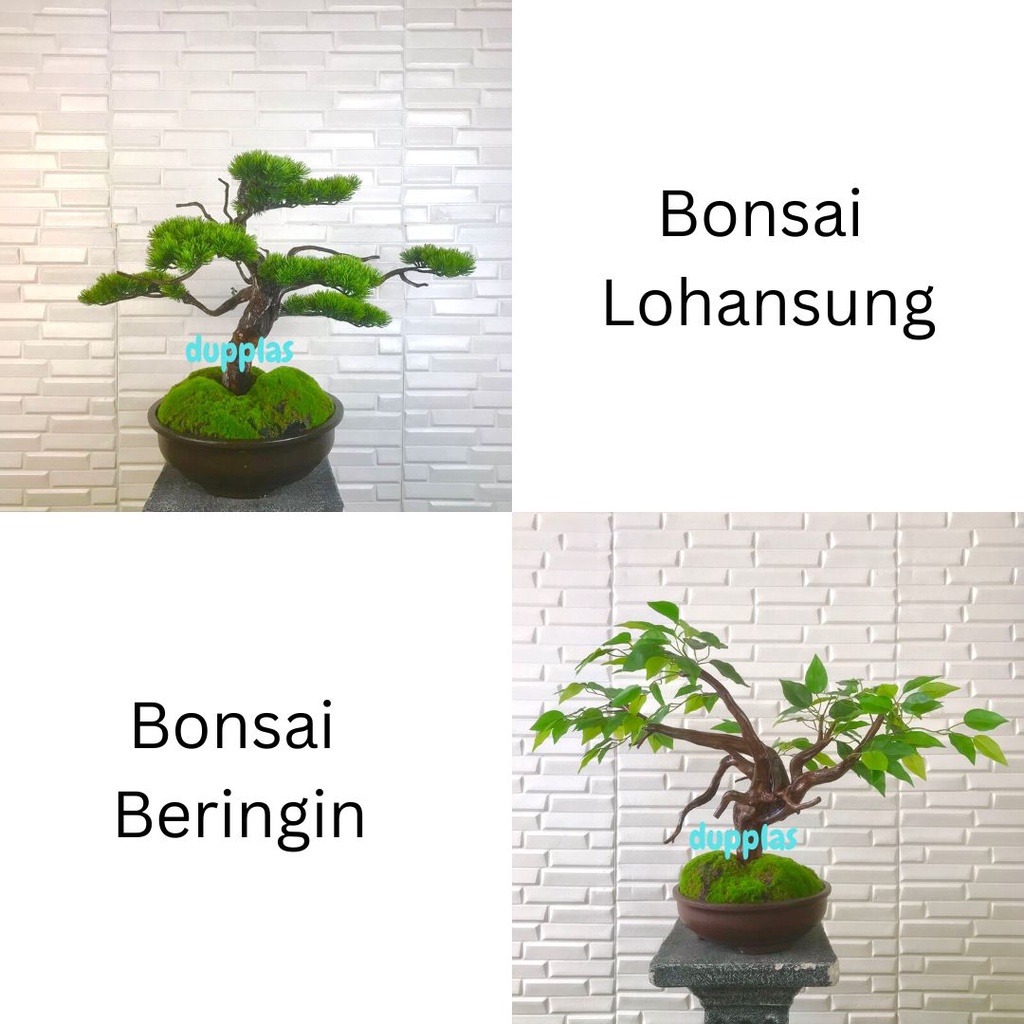 Pohon Hias Tanaman Artificial Bonsai Daun Latex Artificial Pot Semen Bulat Pajangan Dekorasi Ruangan