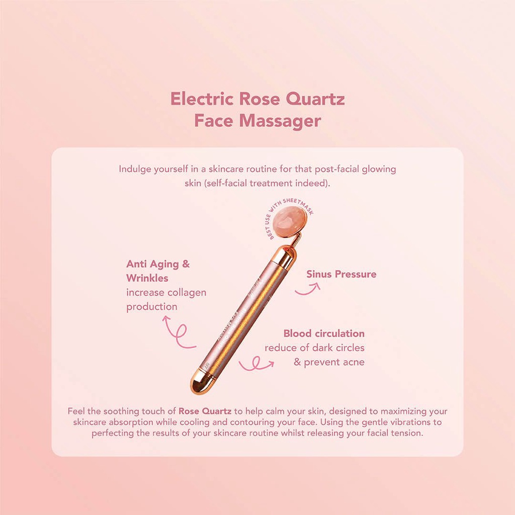 Jacquelle Electric Rose Quartz Face Massager